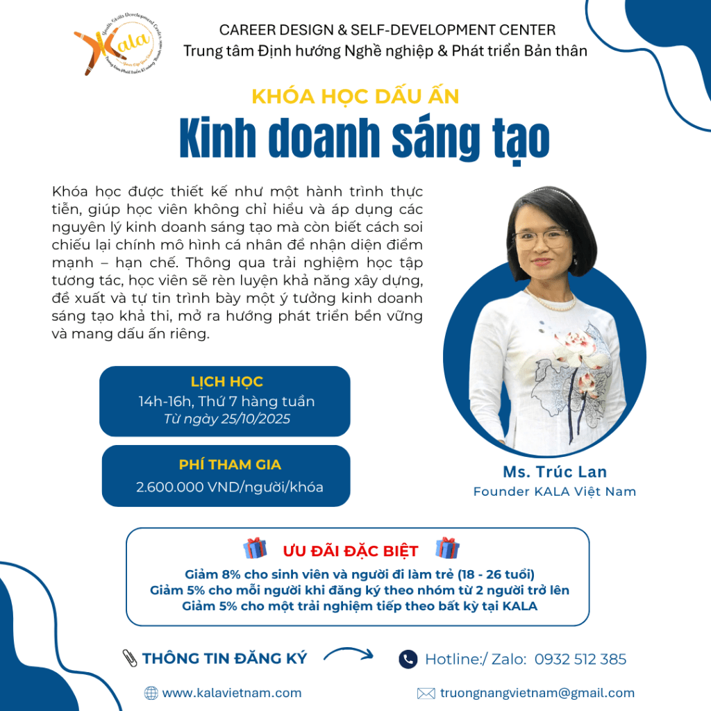 Khóa học “Kinh doanh Sáng tạo” – Biến đam mê thành sự nghiệp bền vững&nbsp;✨💼